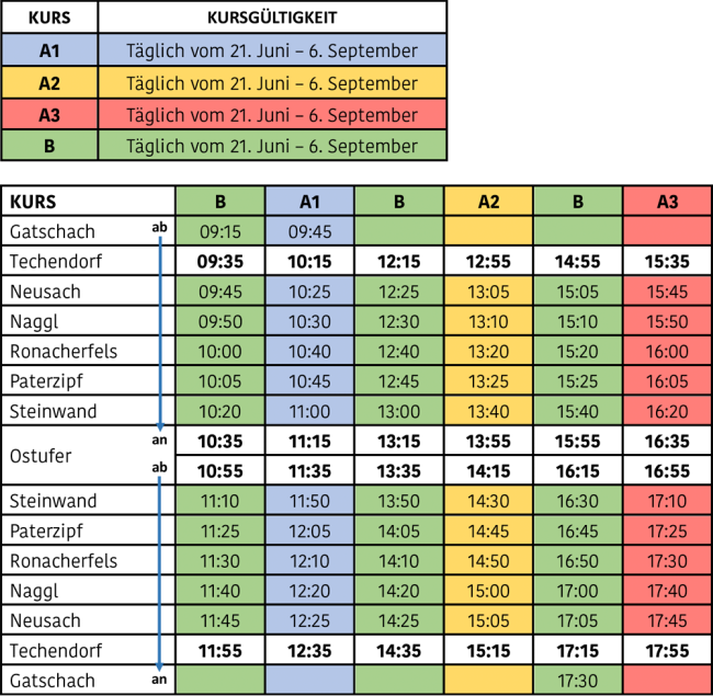 Timetable Summer 2026